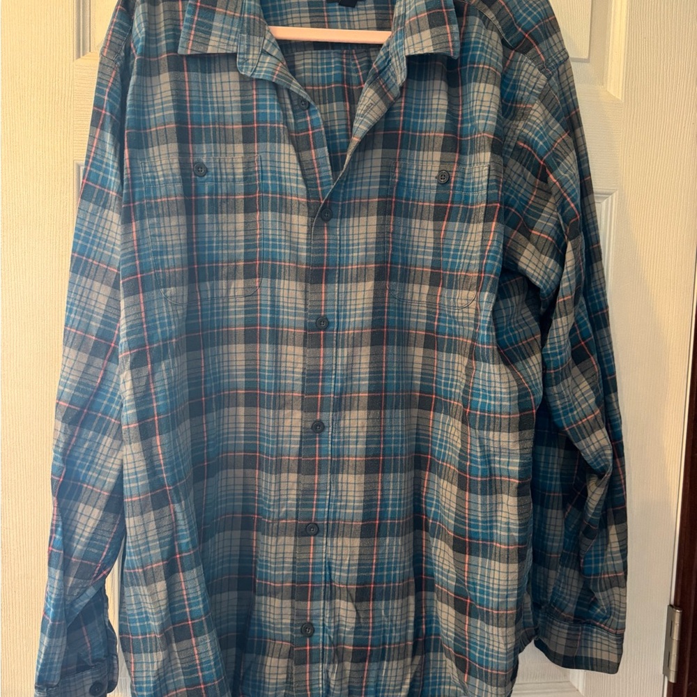 Patagonia Blue and Pink Plaid Shirt
